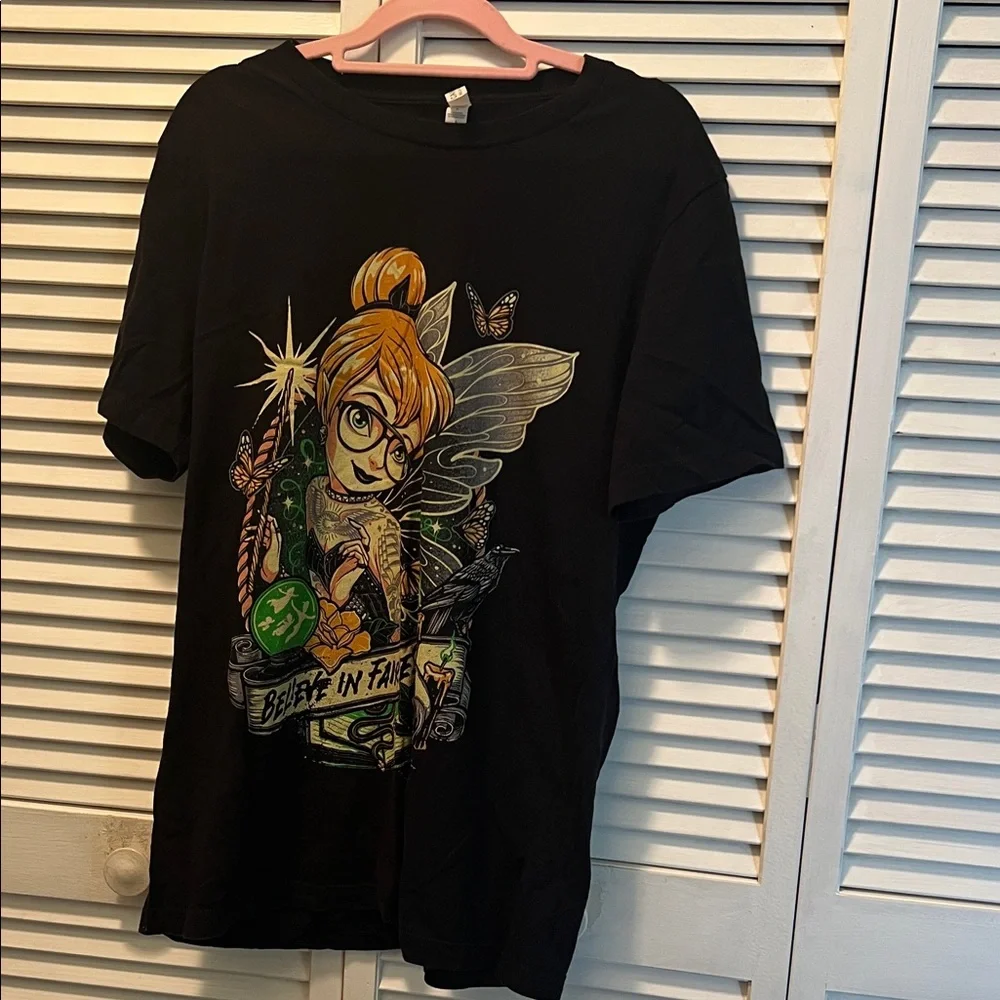 #1474**Black Tinker Bell Graphic T-Shirt - Picture 1 of 6